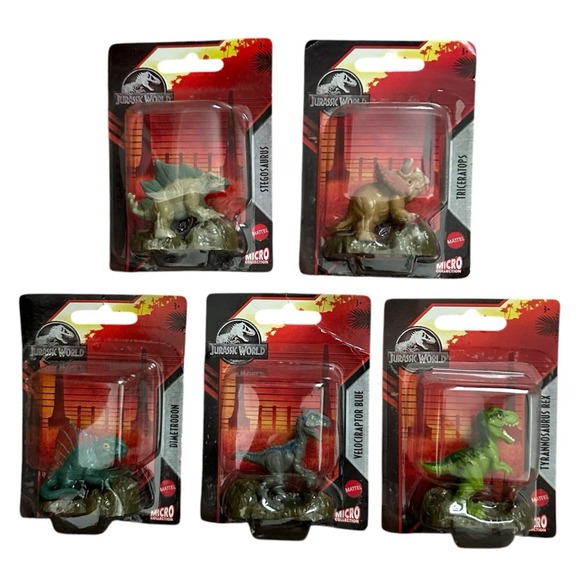 Mattel Other - Jurassic World Micro Collection Set Of 5‎ Figures Cake Toppers